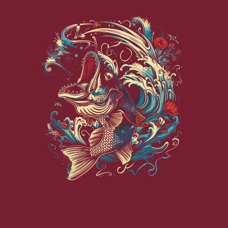 Fischen Cartoon Stil