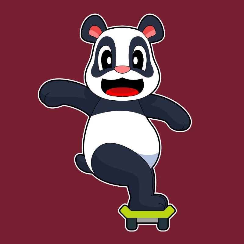 Panda Skater Skateboard
