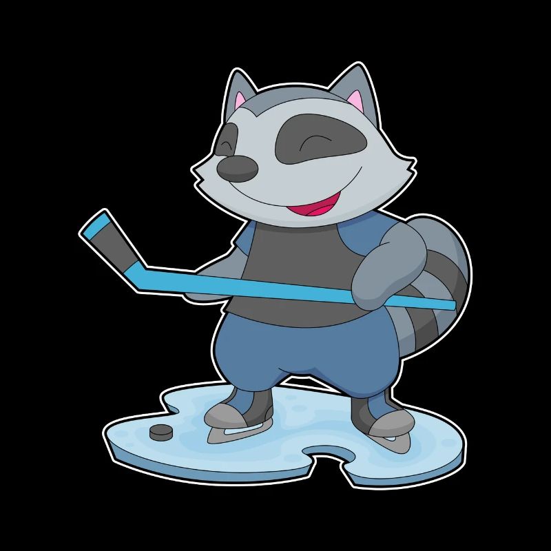 Waschbär Eishockey Eishockeyschläger