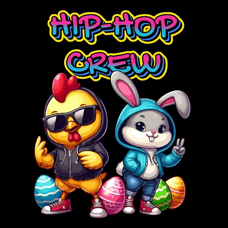 Easter Bunny Hip Hop Crew Hip-Hopper Funny Chicken