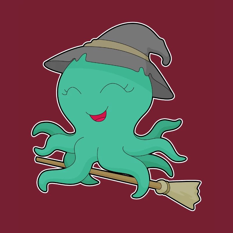 Krake Halloween Hexe
