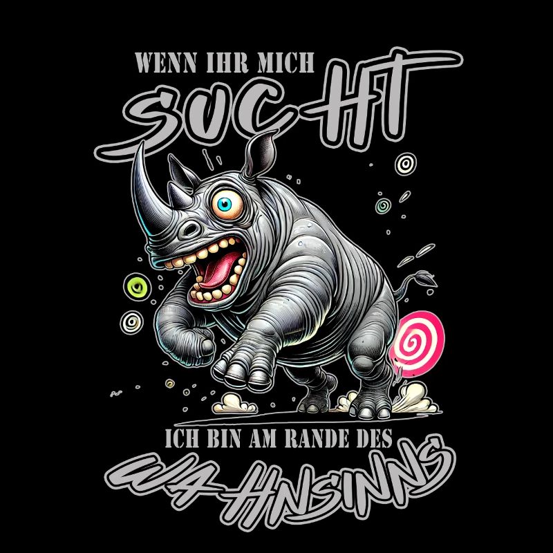 Crazy Nashorn am Rande des Wahnsinns Comic Stil