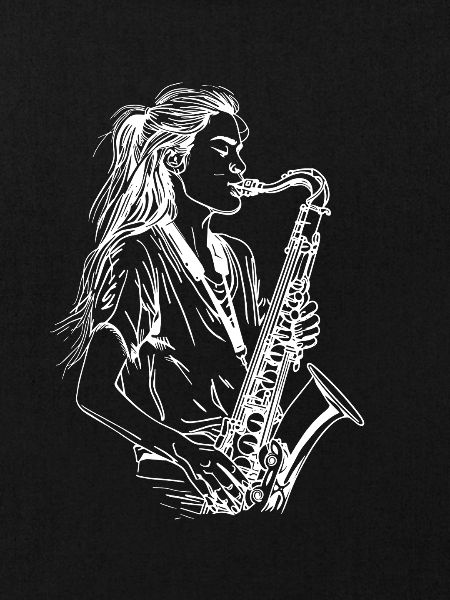 Weiblicher Saxophonist