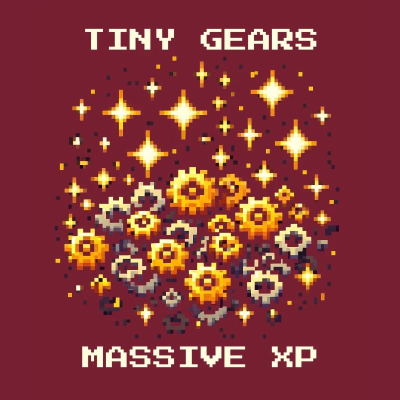 Tiny Gears XP Drive Precision Mechanics Nerd Pixel