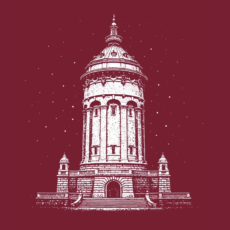 L’emblème de Mannheim la nuit