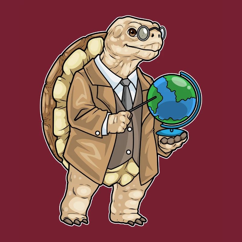 Schildkröte Geschichte Lehrer Weltkugel