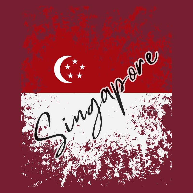Grunge Drapeau de Singapour, j’aime Singapour