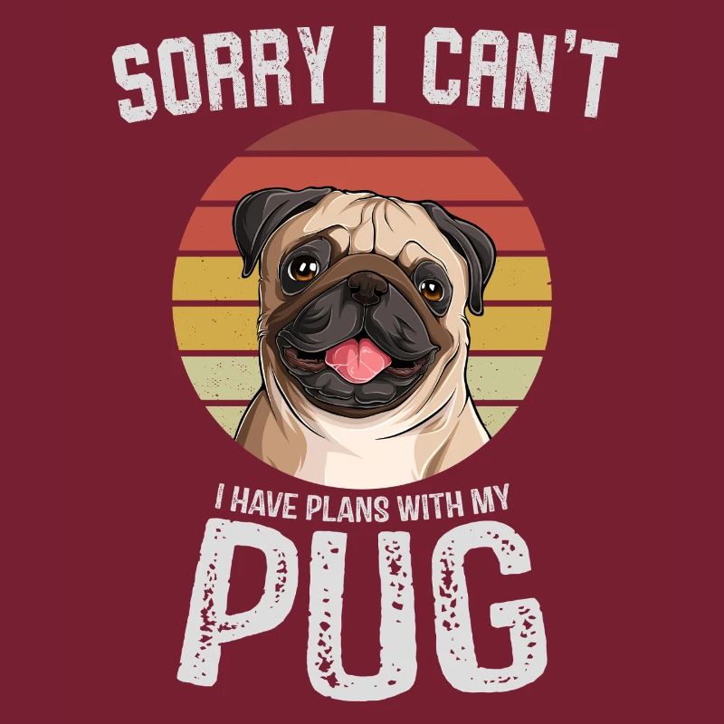 Humorvoller Mops mit Textdesign