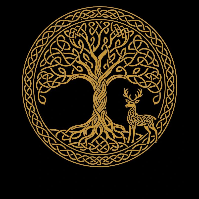 Baum Des Lebens Hirsch Symbol Achtsamkeit