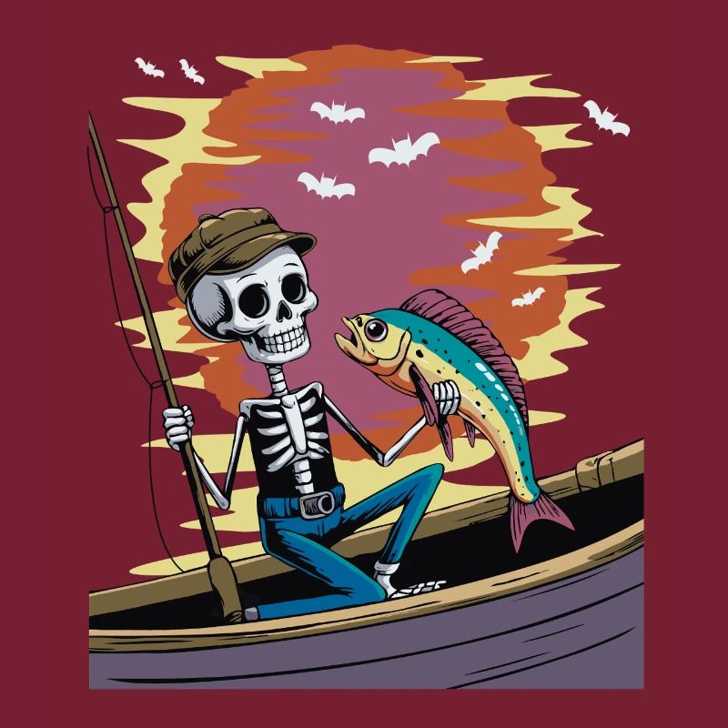 Skeleton angler at sunset dolphinfish mahi
