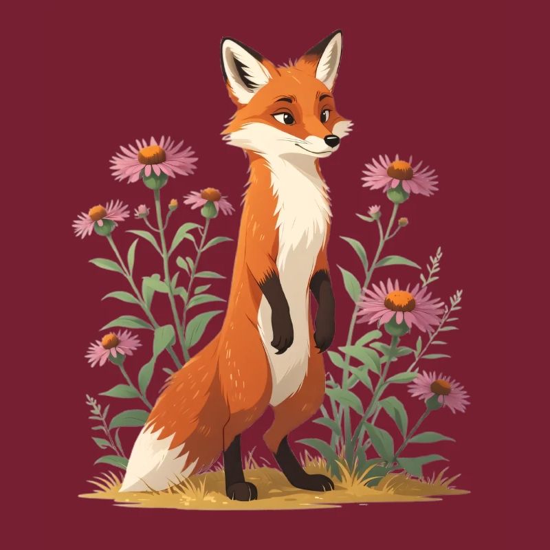 Fuchs mit Blumenmuster Illustration