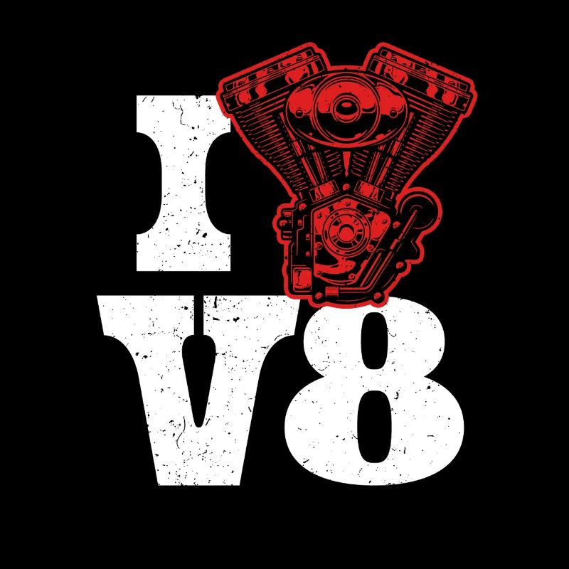 I Love V8 Engine Car Lover Tuning