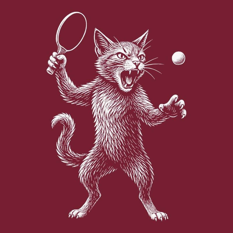 Table tennis, ping pong, table tennis player cat