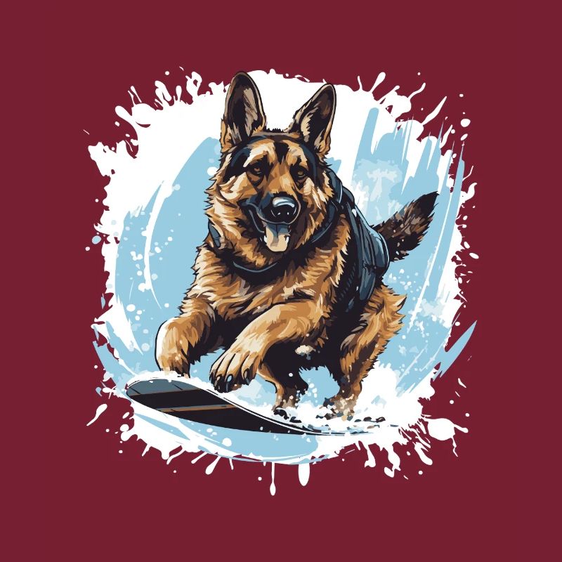 German Shepherd Dog Snowboard