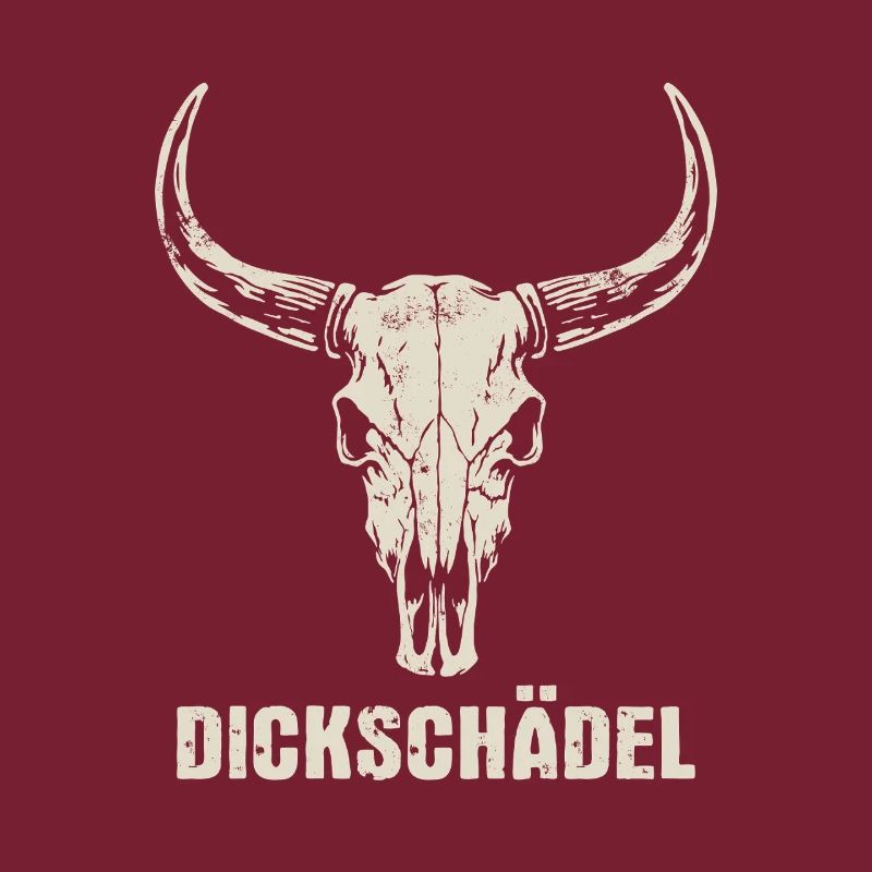 Stierkopf Schädel mit Hörnern - Dickschädel