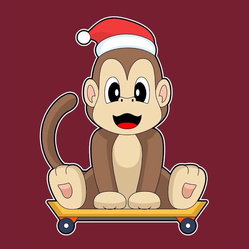 Monkey Christmas Skateboard