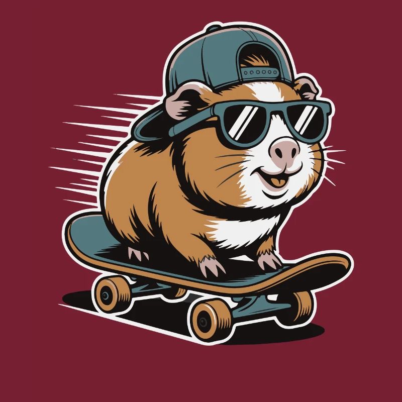 Hamster auf Skateboard