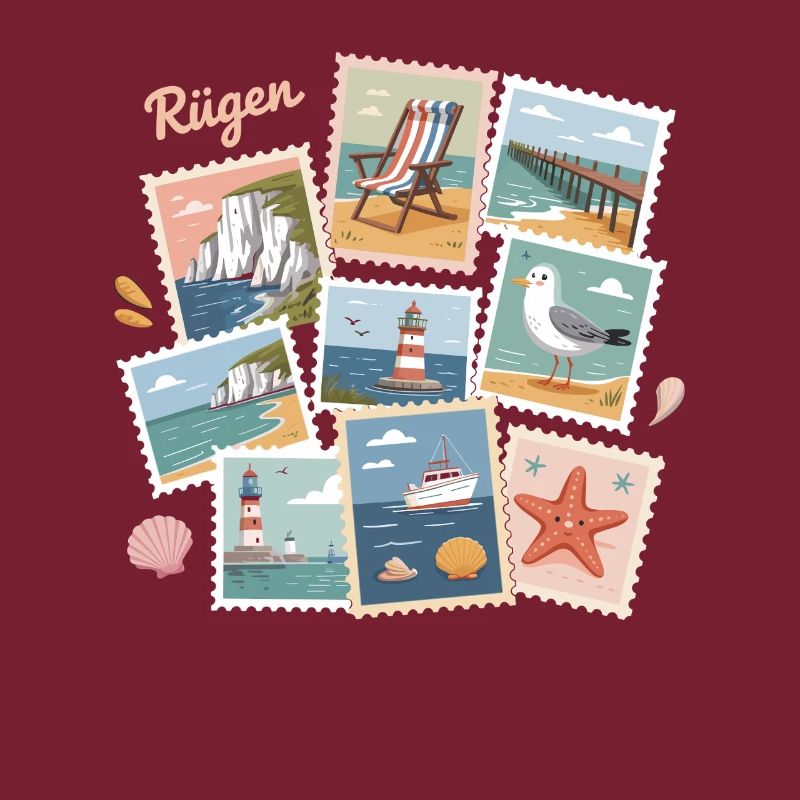 Rügen Coasts Postcard Design Baltic Sea