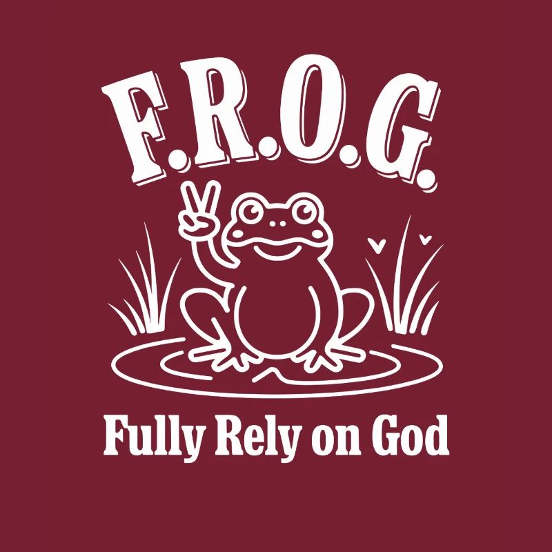 F.R.O.G. Fully Rely on God Christlicher Frosch