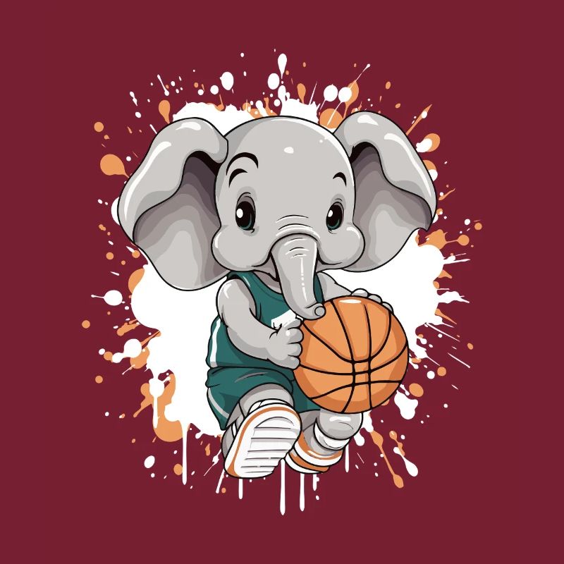 Basketball Elefant Comic