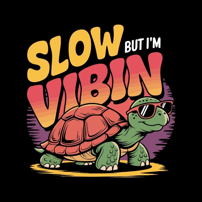Langsam, aber ich habe eine lustige Schildkröte.