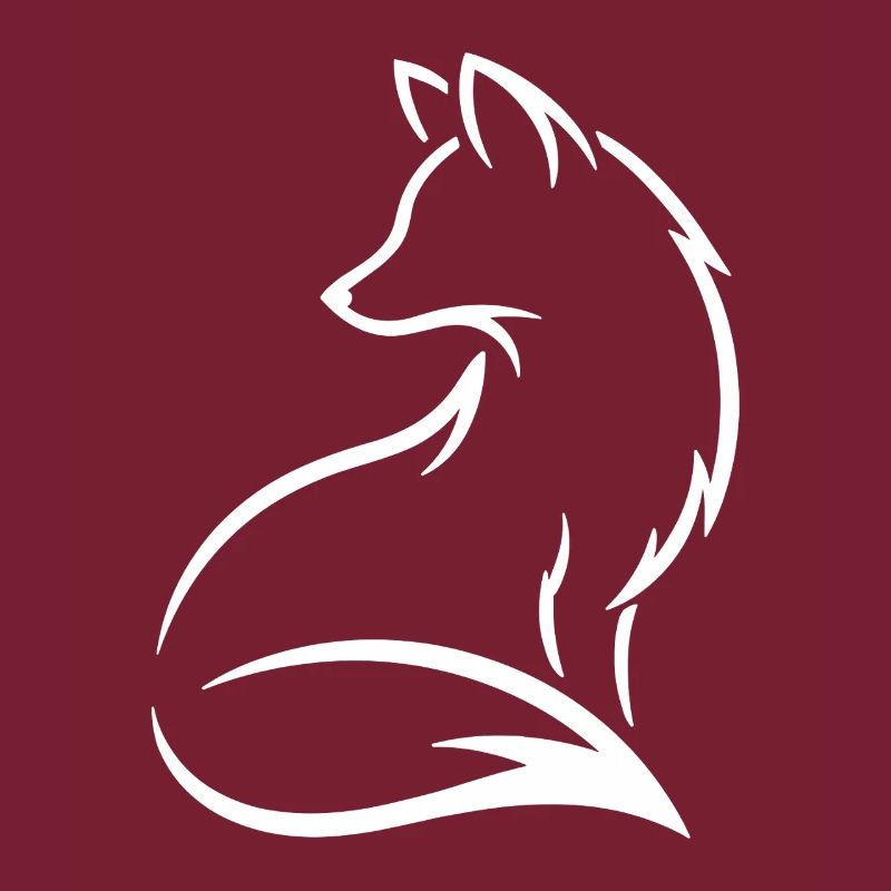 Silhouette de renard - Art de lignes de la faune Nature Design