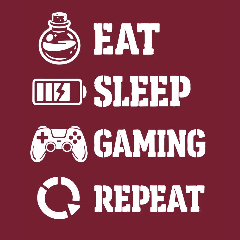 Eat Sleep Gaming Repeat – Pixel Symbolism