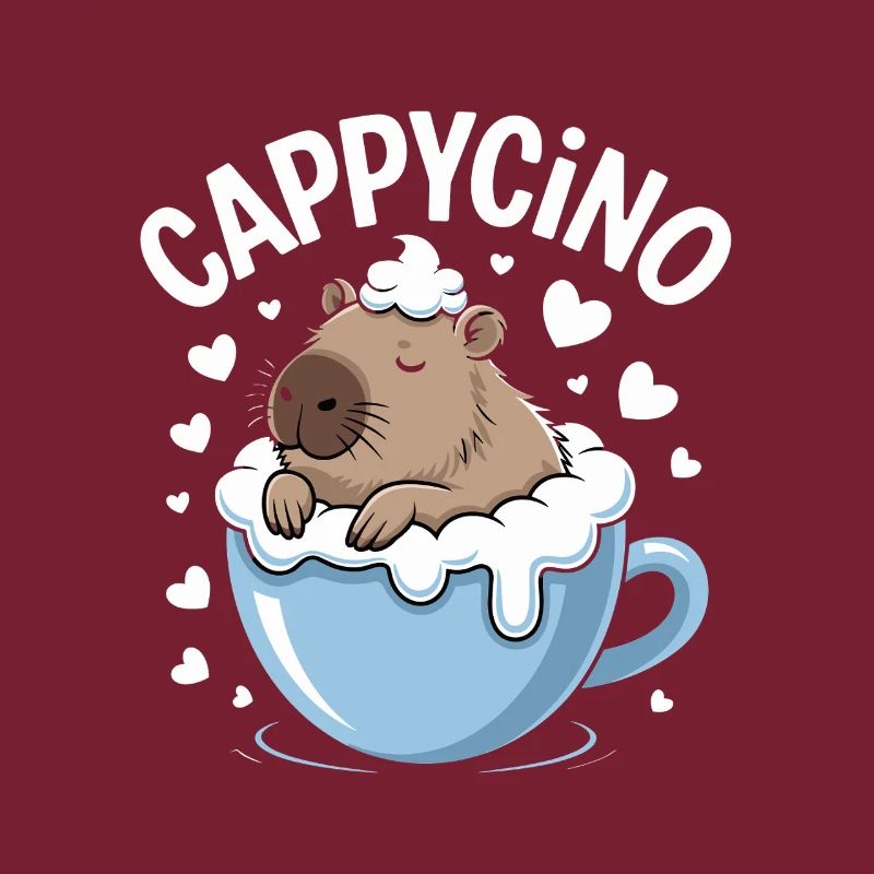 CAPPYCINO Drôle de dicton au café de capybara pour