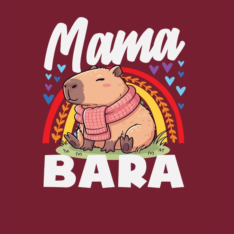 Boho Regenbogen Mama Bara Capybaras Niedlich