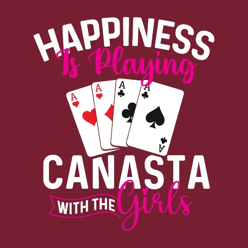 Glück beim Canasta-Spielen mit den Mädchen