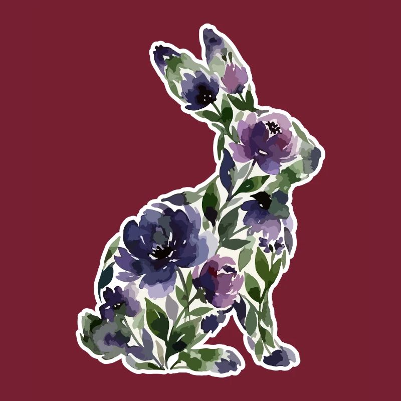 Hase Silhouette Blumen