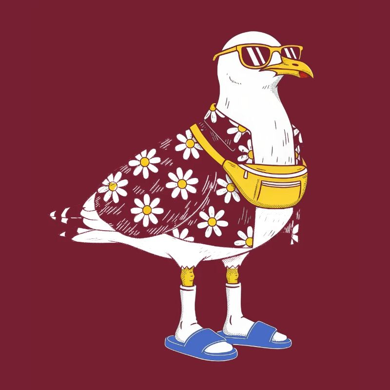 Gänseblümchen-Seemöwe im Sommerlook