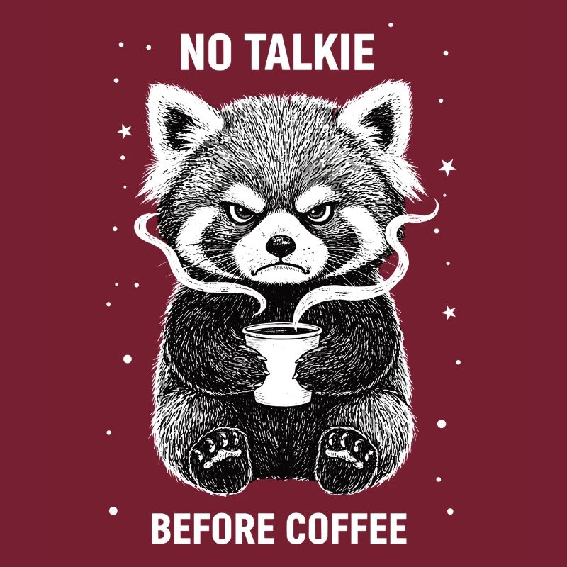 Pas de conversation devant le panda roux amateur de café