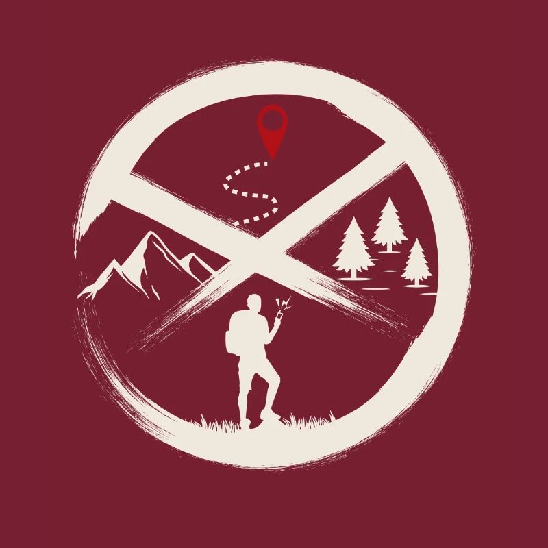 Geocaching Hiker Nature Map Pin Art