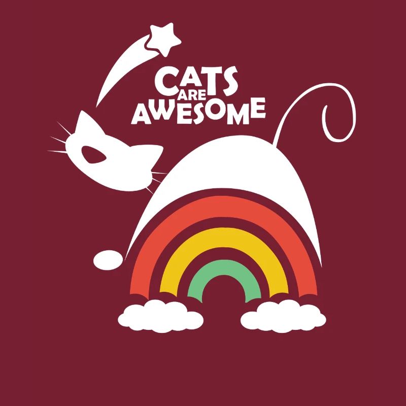 Cats Are Awesome Rainbow Cat Design