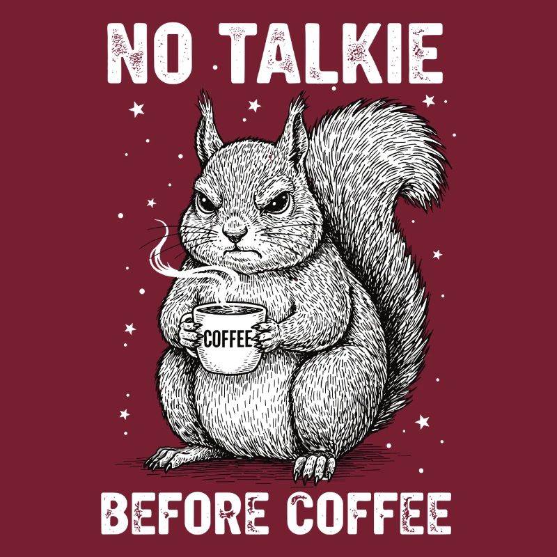 No conversation in front of coffee lover squirrel