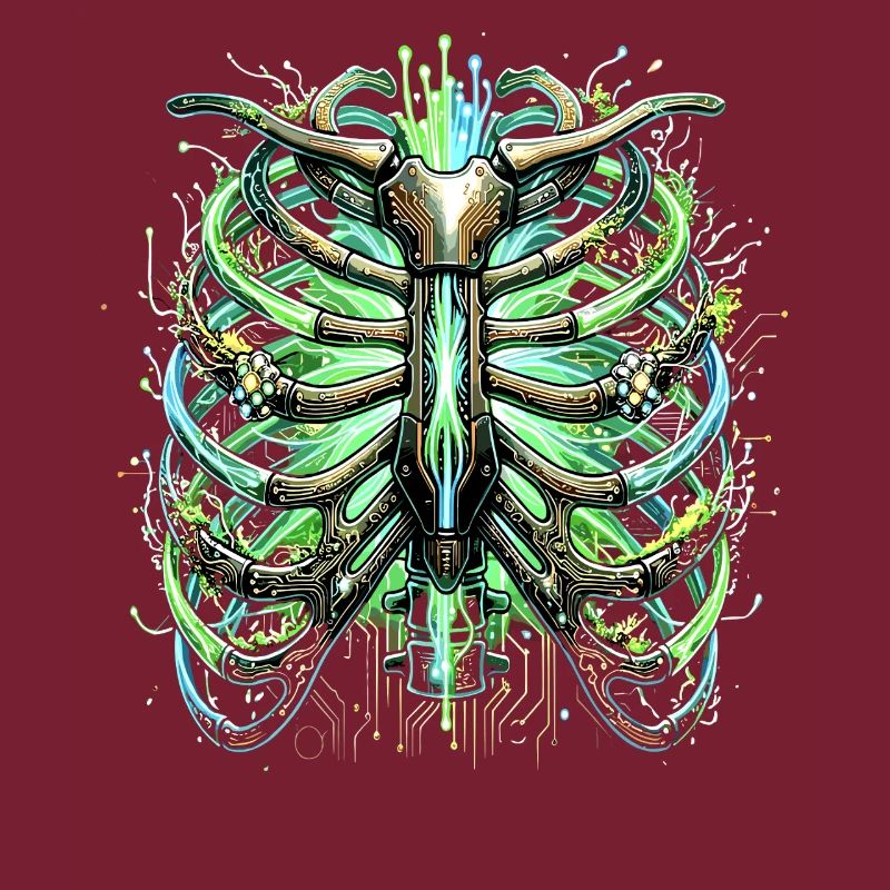 Cyber Brustkorb Skelett Sci-Fi Illustration