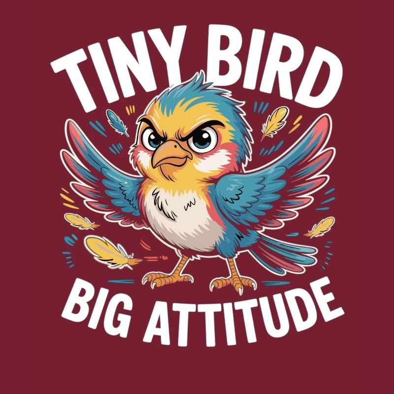Tiny Bird Big Attitude Bird Saying