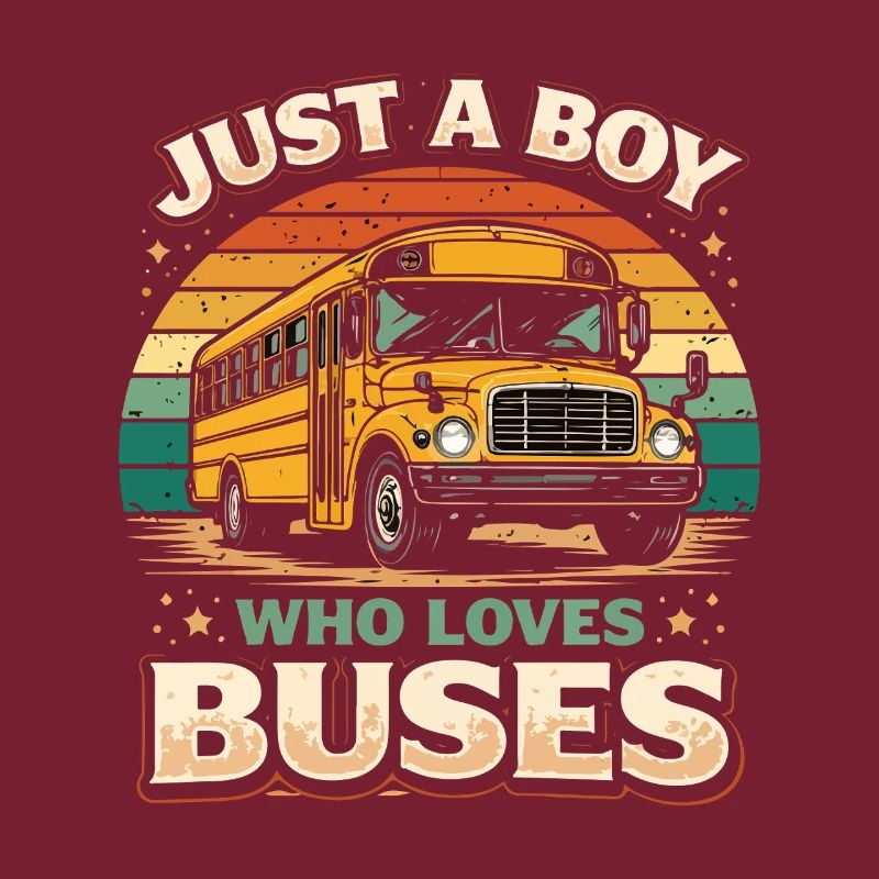 Nur ein Junge liebt Busse Retro