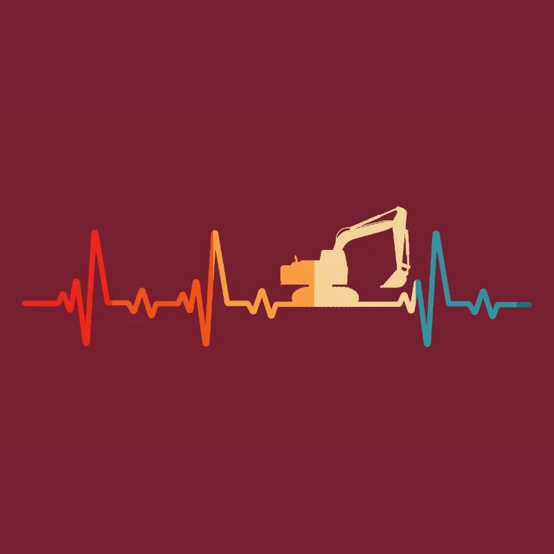 Retro Bagger Baggerfahrer Baustelle