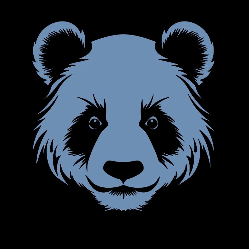 Panda Silhouette Kopf Portrait