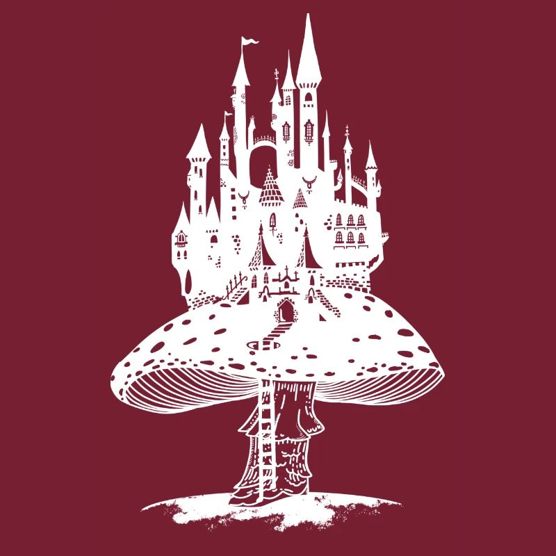 Château de conte de fées sur un champignon géant