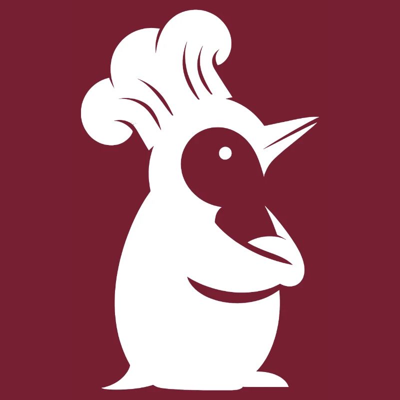 Penguin Chef Silhouette Minimalist Design