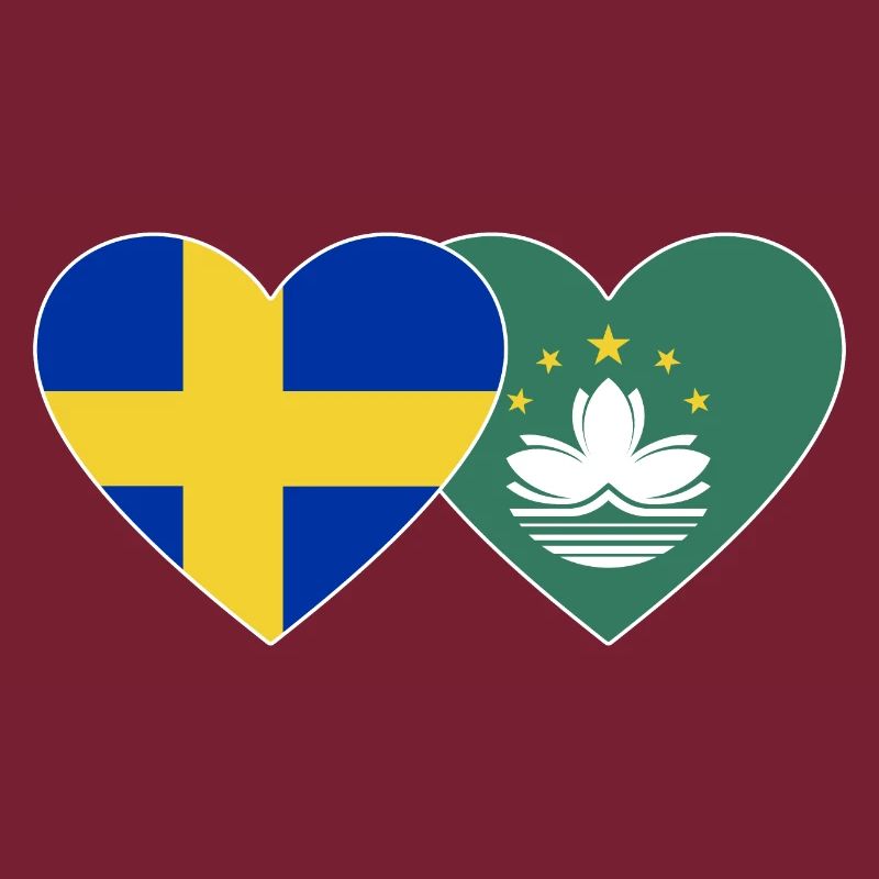 Suède Cœur de drapeau de Macao