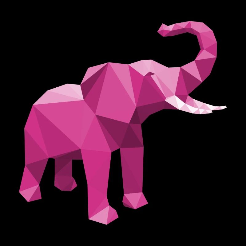 Rose éléphant avec effet LowPoly élégant