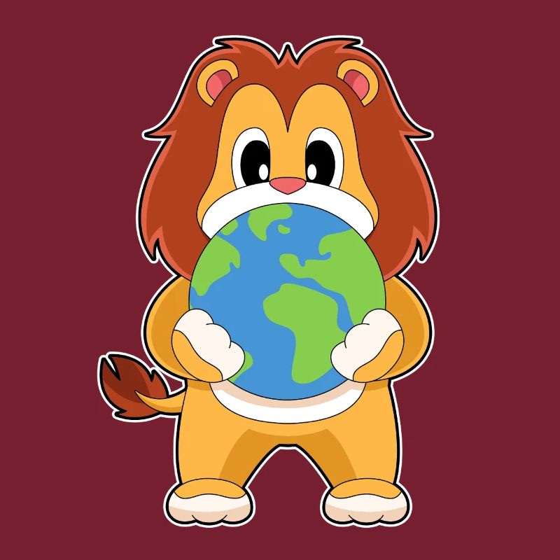 Globe terrestre du lion