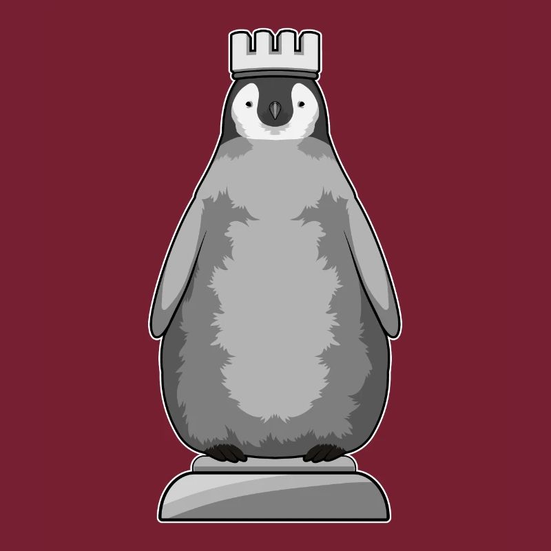 Penguin as chess piece king