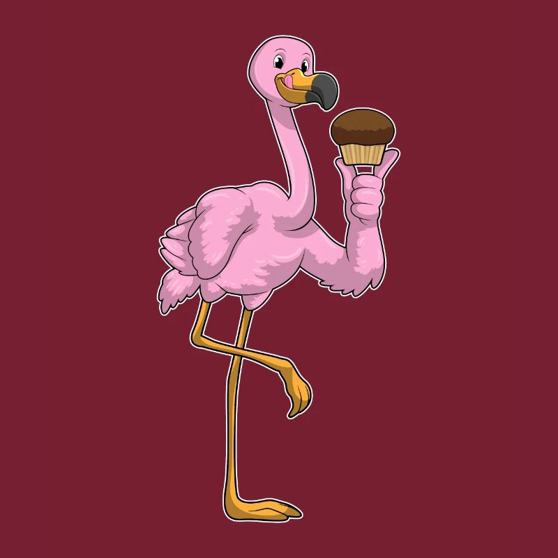 Flamingo mit Muffin