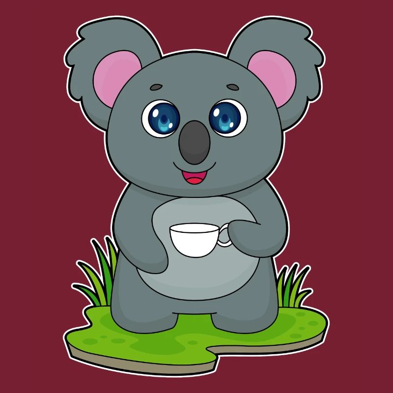 Koala avec tasse de café