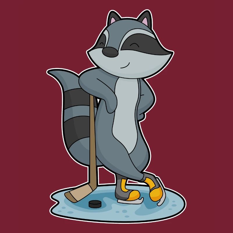 Waschbär Eishockey Eishockeyschläger